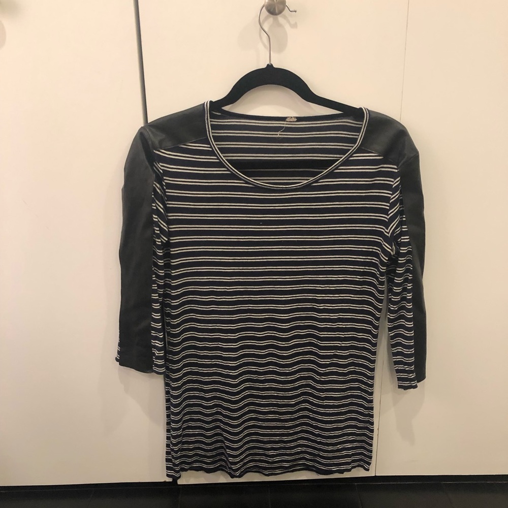 Blue and white striped shirt